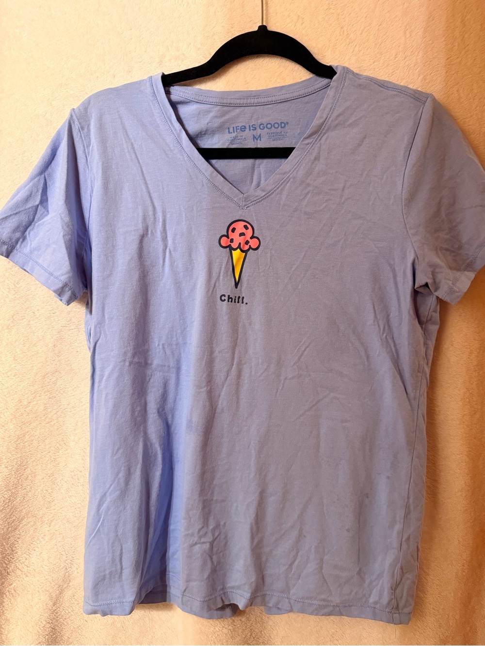 Life Is Good Lavender V-Neck Tee